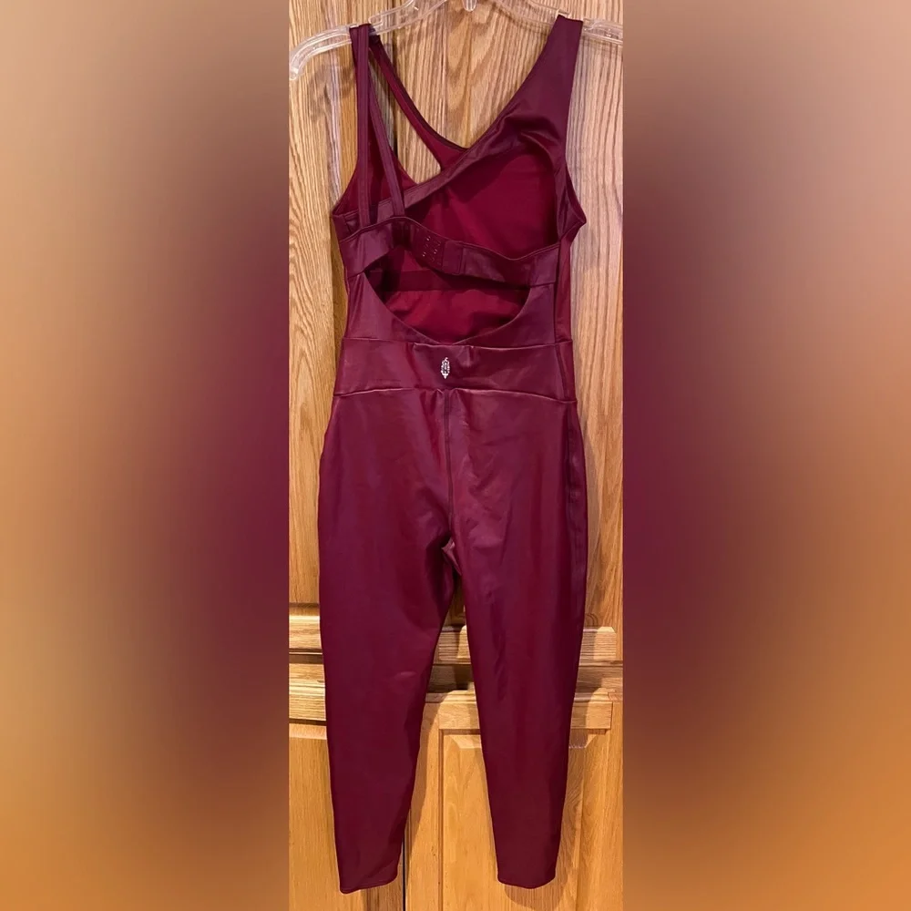 Free People Movement In My Orbit One-Piece Jumpsuit in Cowboy‎ Red Size Small